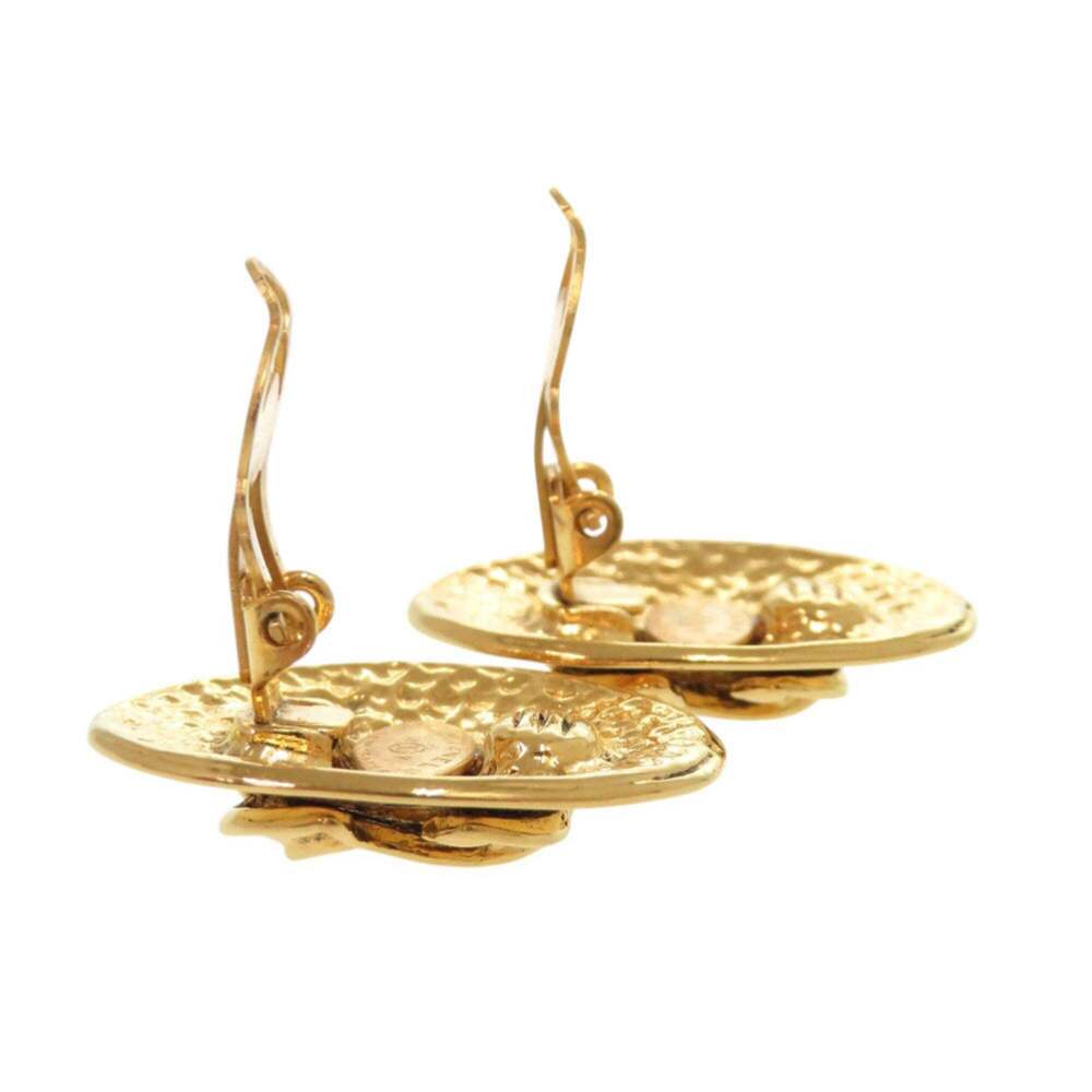 CHANEL Authentic Vintage Gold Logo Earrings - Picture 3 of 10